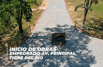 Inicio de obras del empedrado en la avenida principal del Barrio Náutico Tigre del Río