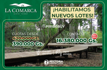 ¡HABILITAMOS NUEVOS LOTES, EN LA COMARCA!